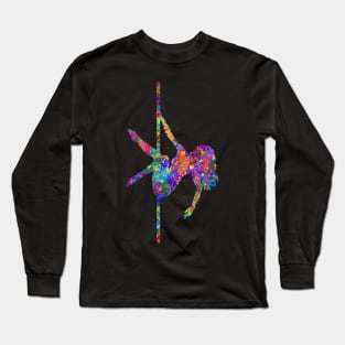 Pole dance watercolor Long Sleeve T-Shirt